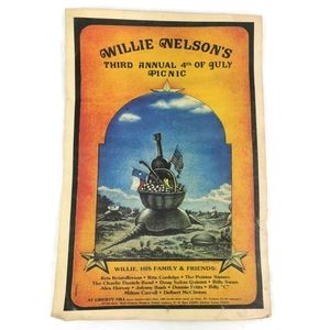 Willie Nelson's 3rd Annual 4th of July Picnic ORIGINAL 1975 Poster